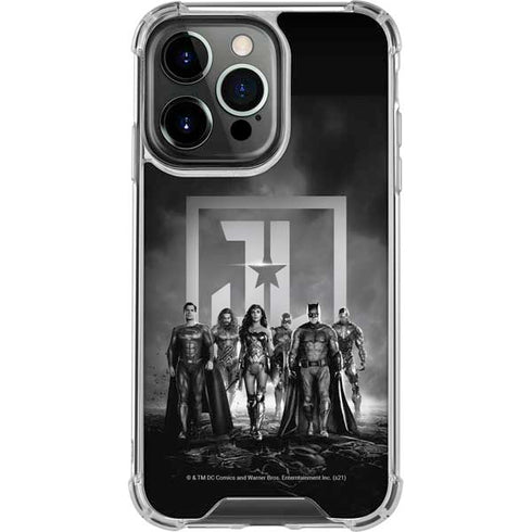 The Justice League (2017) Justice League Black and White iPhone 16 Pro Clear Case